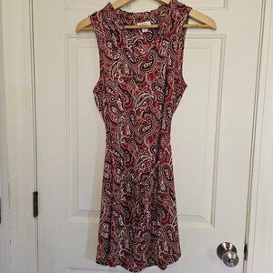 Market & Spruce Stitch Fix Red Jeanie Ruffle Detail Paisley Dress Women's SP